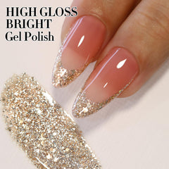 Double Rhythm glitter texture macro highlighting reflective shimmer effect