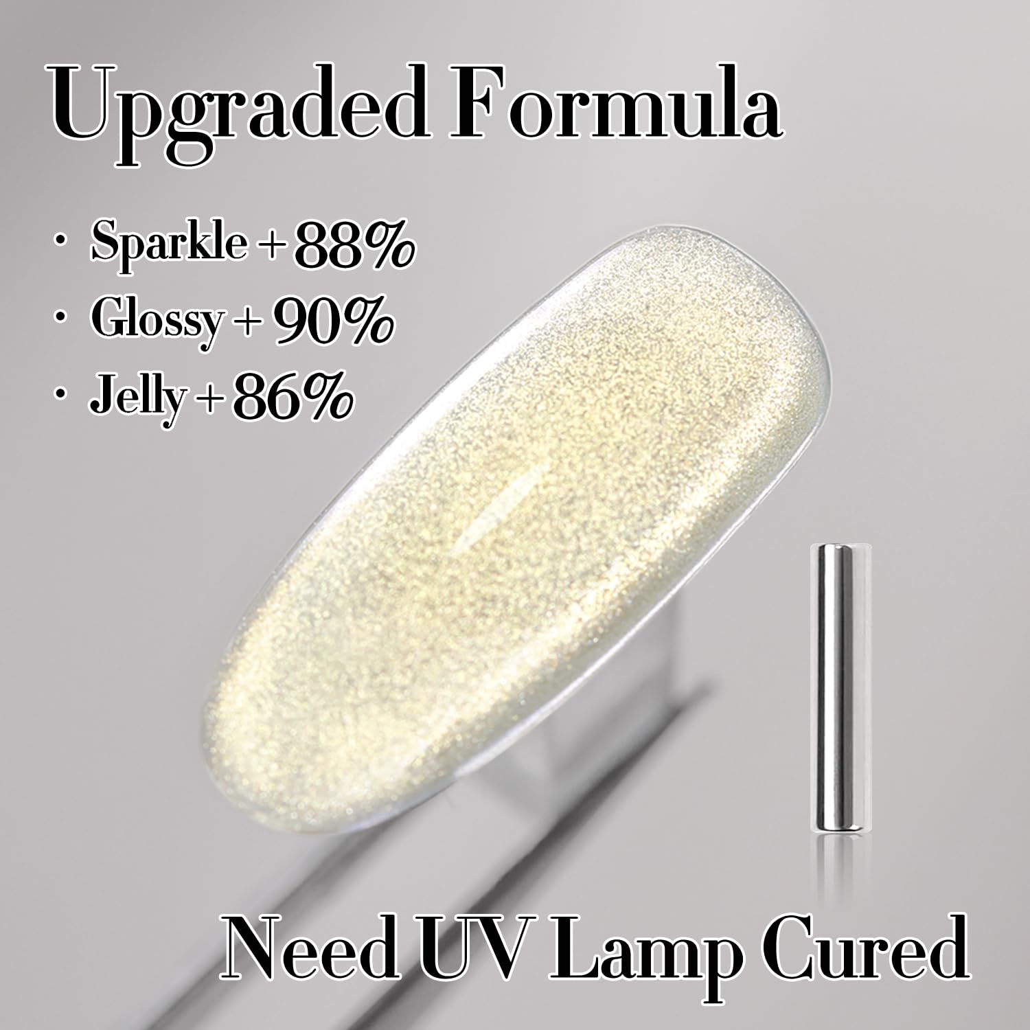 Double Rhythm brush stroke of gold gel showing smooth texture and even application benefit