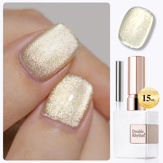 Double Rhythm gold bottle front view showing label and 15ml size for easy identification