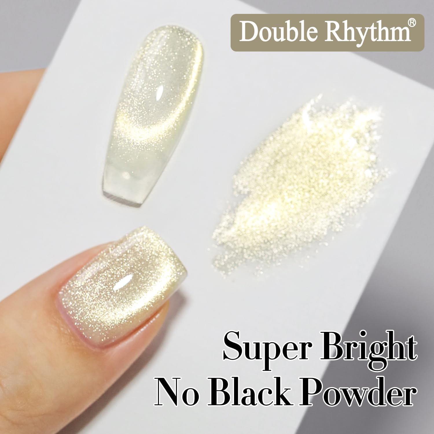 Double Rhythm magnet effect close-up displaying holographic cat-eye shimmer benefit