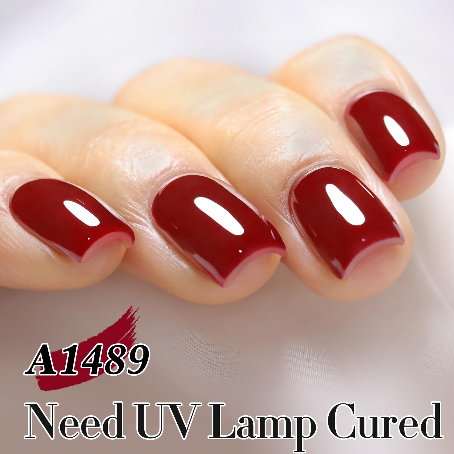 Double Rhythm on a model's nails showing glossy finish and wearable translucent color