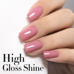 Double Rhythm hand model with manicure demonstrating pale pink wearable look