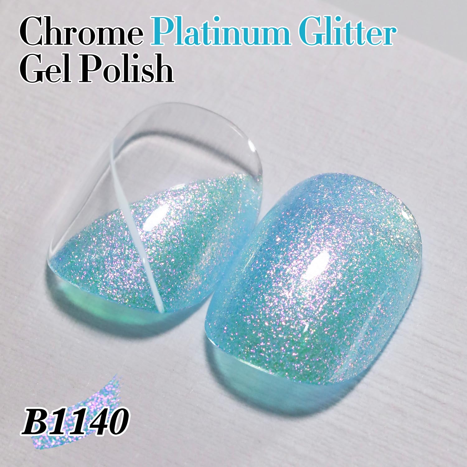 Double Rhythm close-up glitter detail highlighting fine holographic shimmer for depth