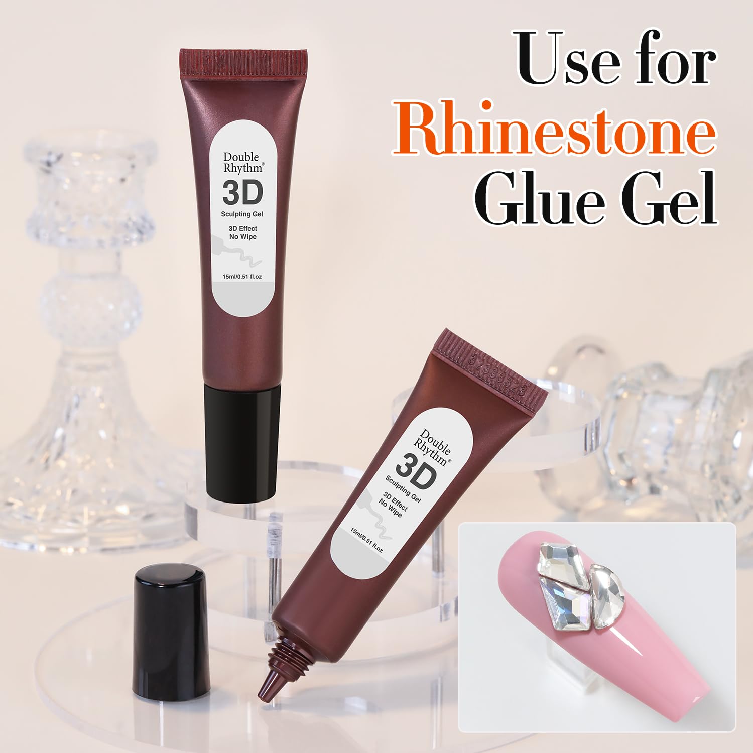 Double Rhythm user applying gel for easy DIY nail art