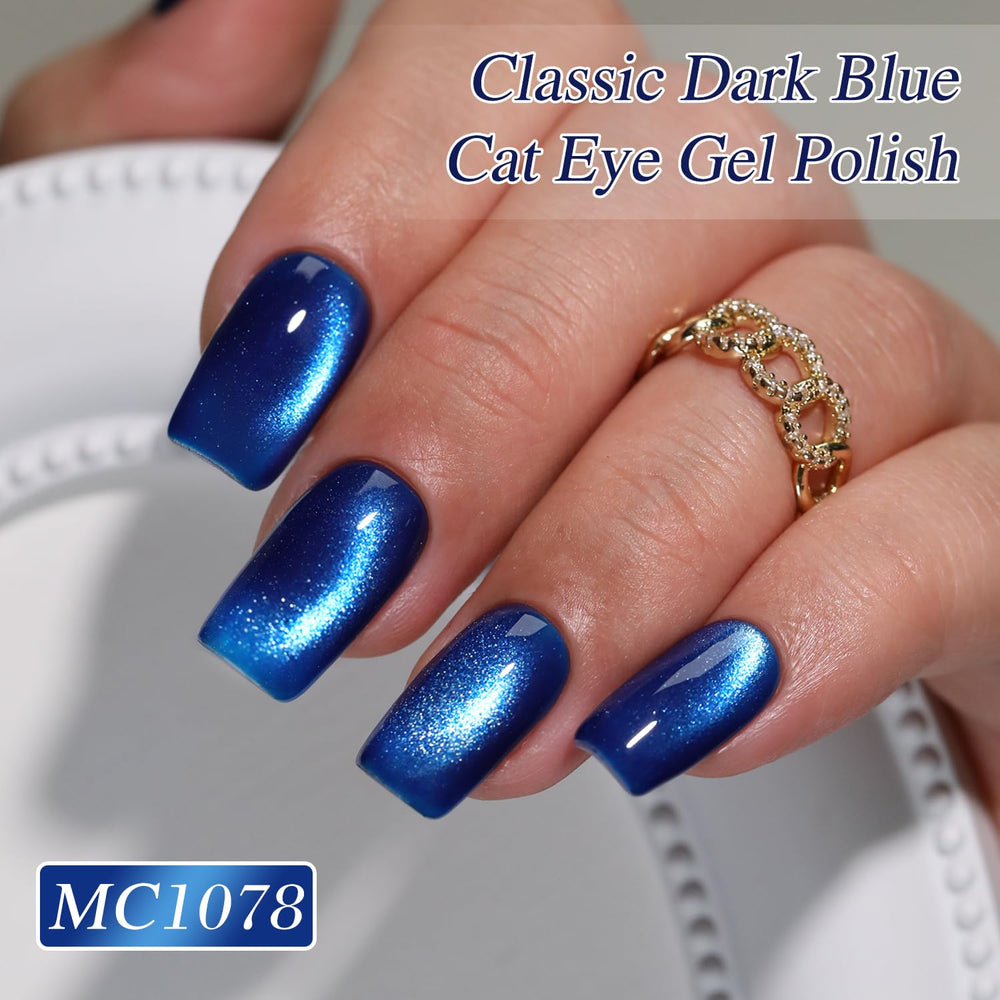 Double Rhythm magnet held above wet polish forming a cat-eye stripe for creative control benefit