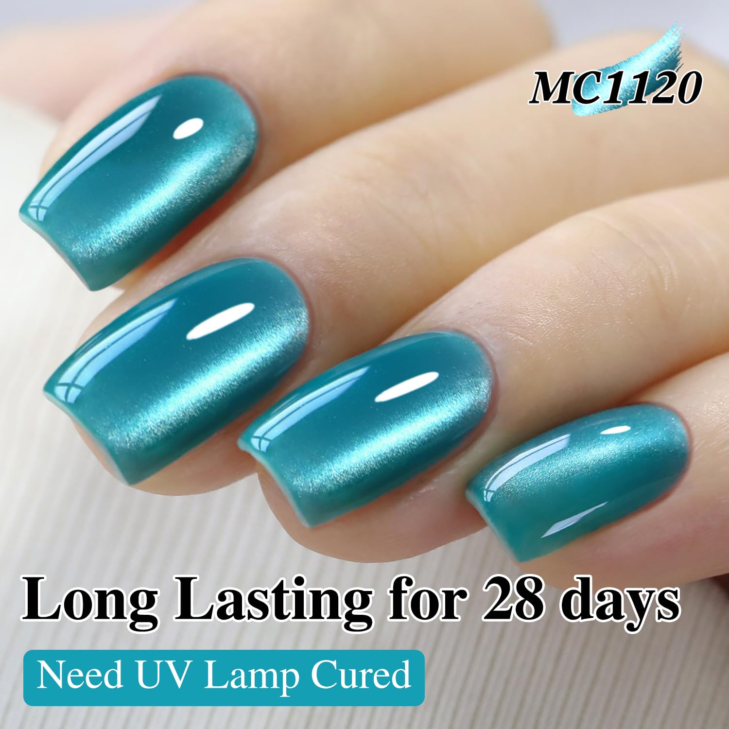 Double Rhythm finished manicure on model in lifestyle setting highlighting salon-quality shine benefit
