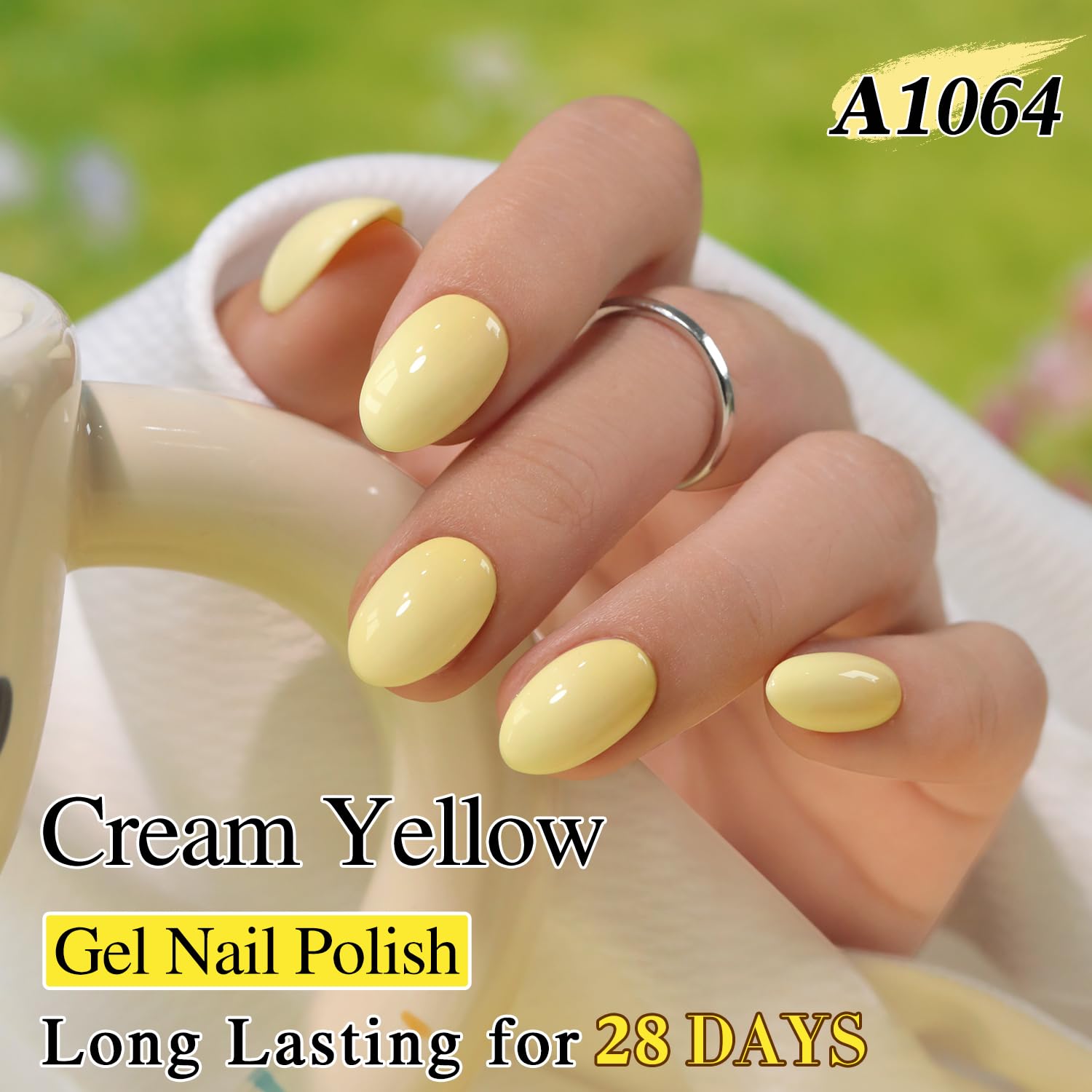 Double Rhythm label and cap close-up highlighting product details and easy-pour benefit