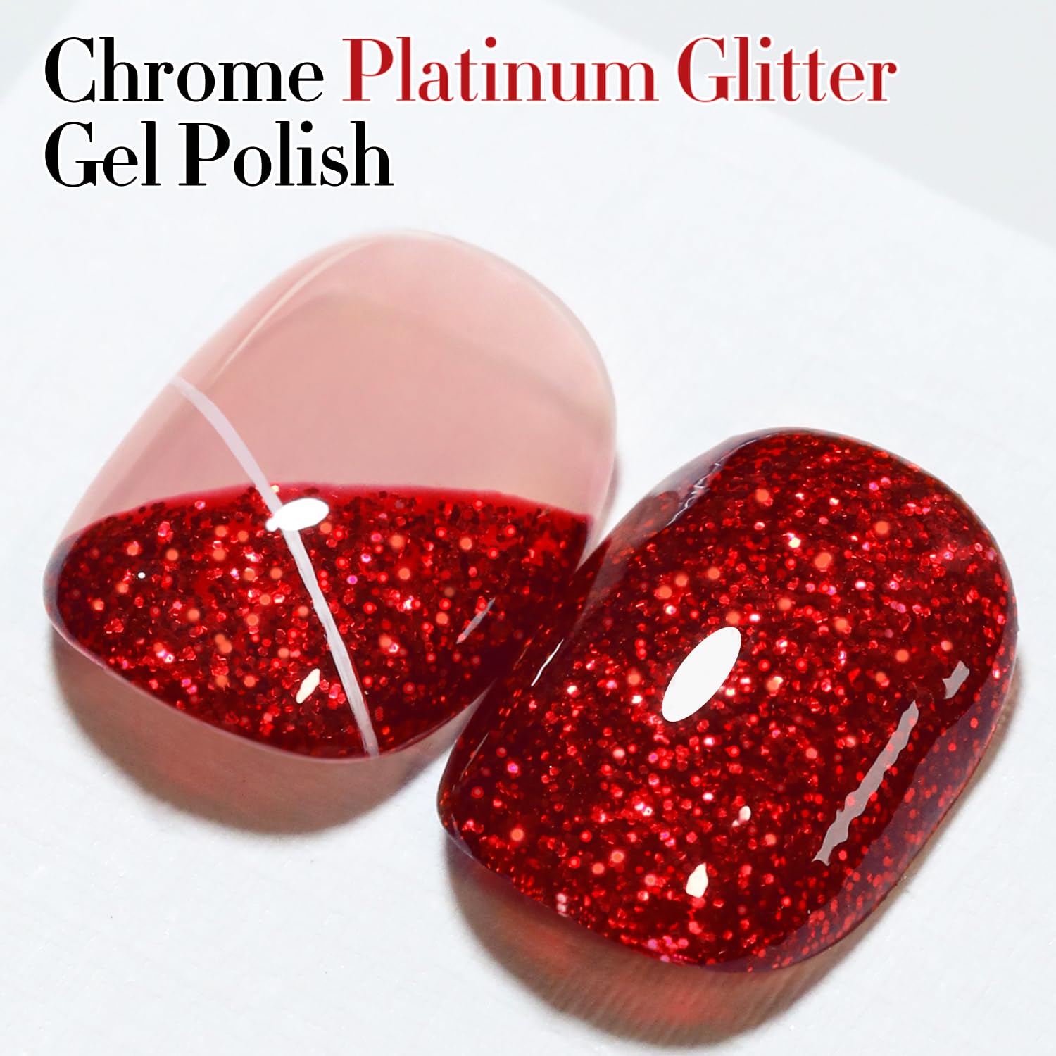 Double Rhythm label close-up highlighting shimmer particles and easy identification benefit