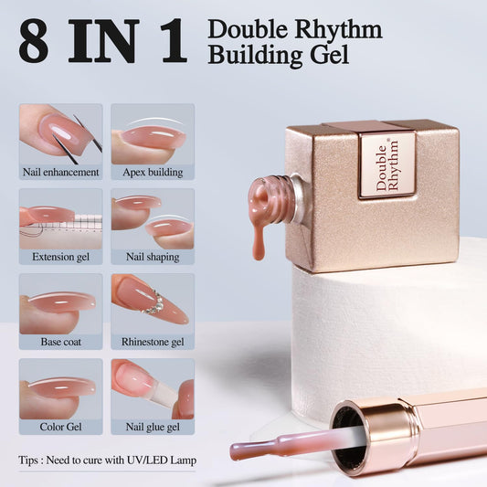 Double Rhythm label closeup displaying product name and 8-in-1 benefits
