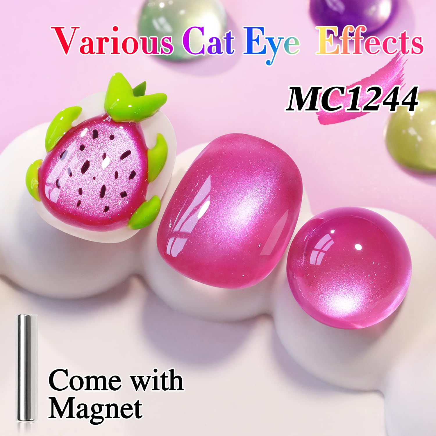 Double Rhythm label closeup displaying shade MC1244 and product volume for buyer confidence