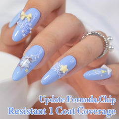Double Rhythm curing under LED lamp showing quick 60–120s cure and glossy result