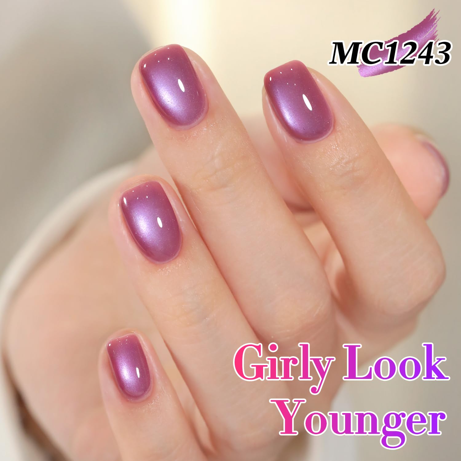 Double Rhythm finished glam manicure in lifestyle setting showing salon-quality shimmer result