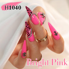 Double Rhythm lifestyle hand model wearing bright pink nails showing stylish everyday wear