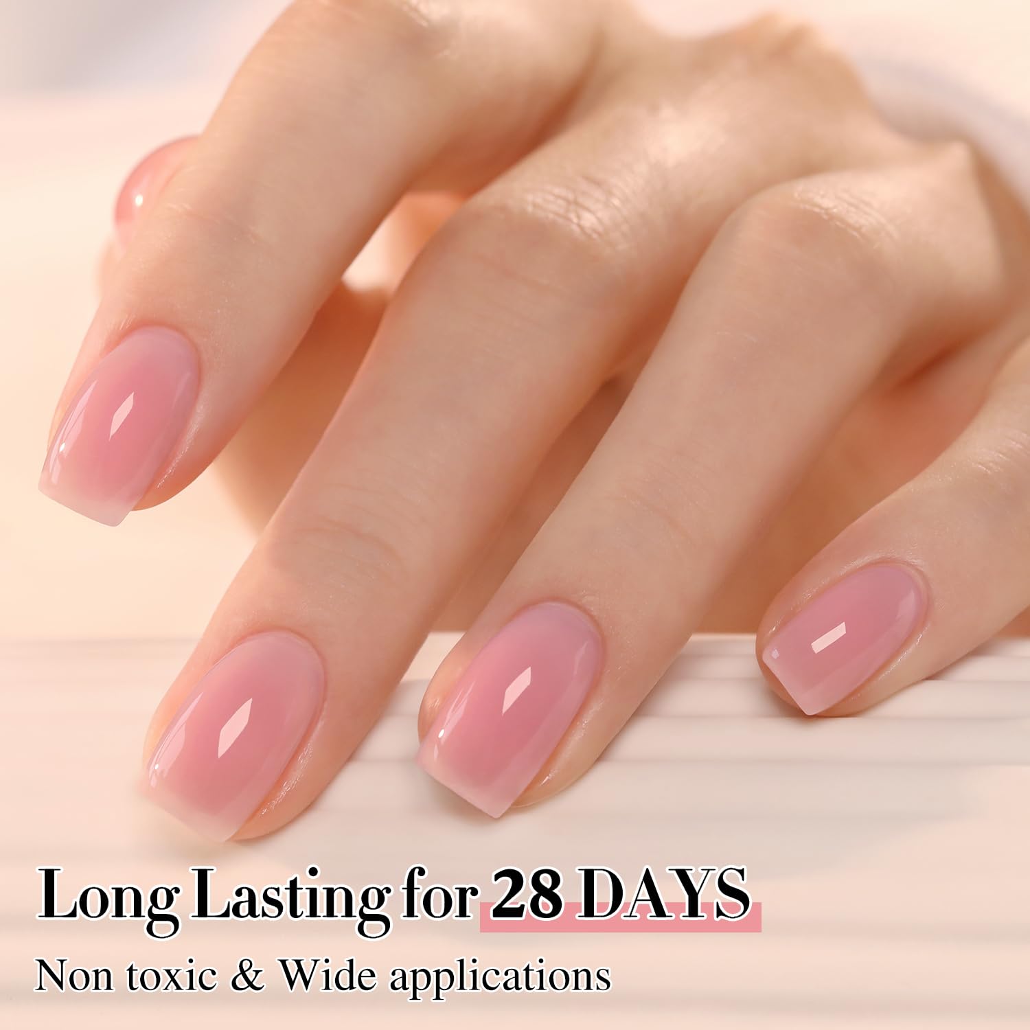 Double Rhythm hand model wearing Light Pink H1374 showing wearable style