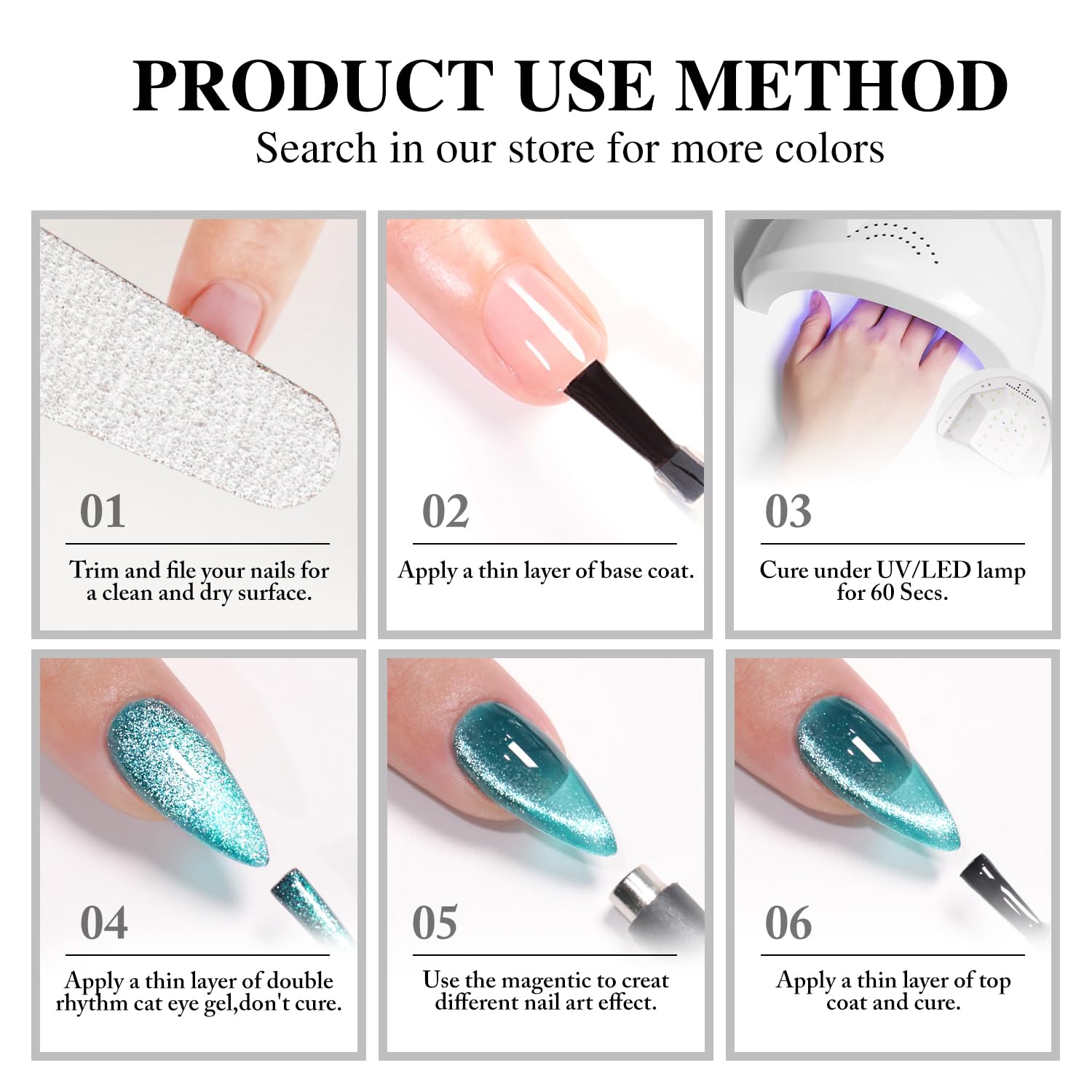 Double Rhythm finished manicure lifestyle shot showcasing glossy holographic finish