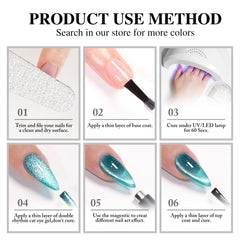 Double Rhythm finished manicure lifestyle shot showcasing glossy holographic finish