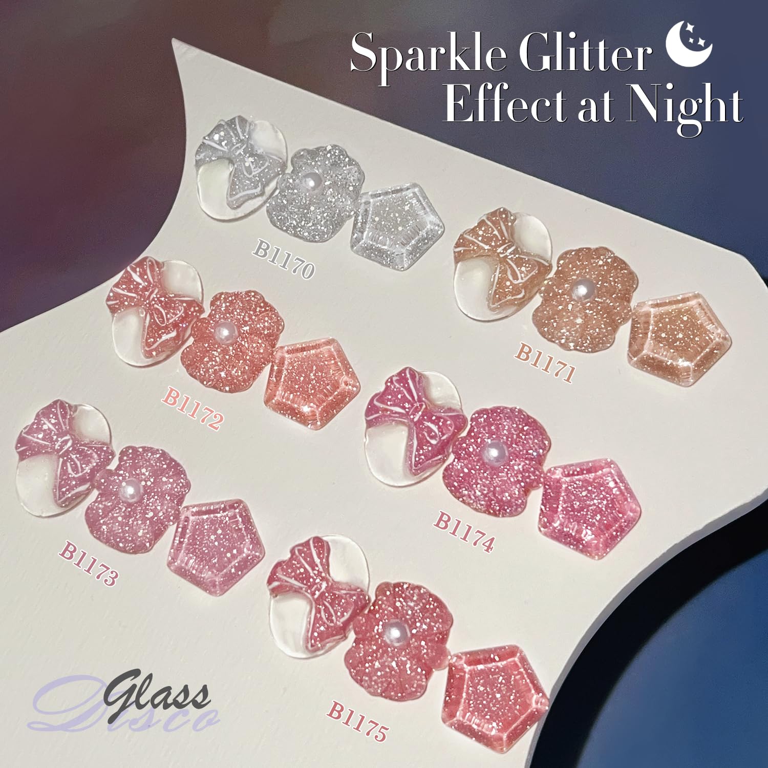 Bridal-style nails with Double Rhythm Fairy Sparkle Silver for elegant sparkle