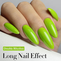 Double Rhythm brush stroke on nail tip demonstrating smooth application and even coverage