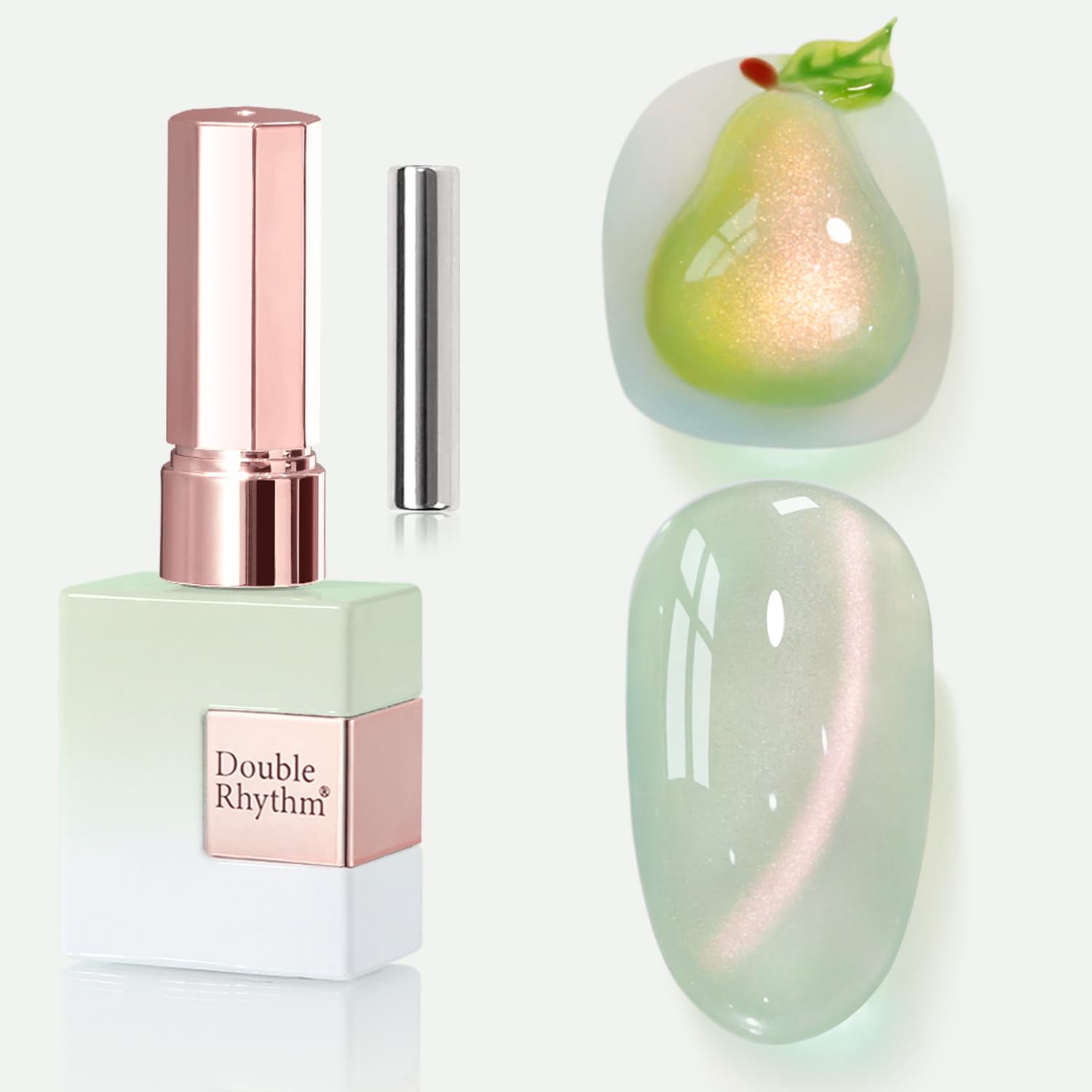 Double Rhythm front packaging showing 15ml bottle and green shimmer benefit
