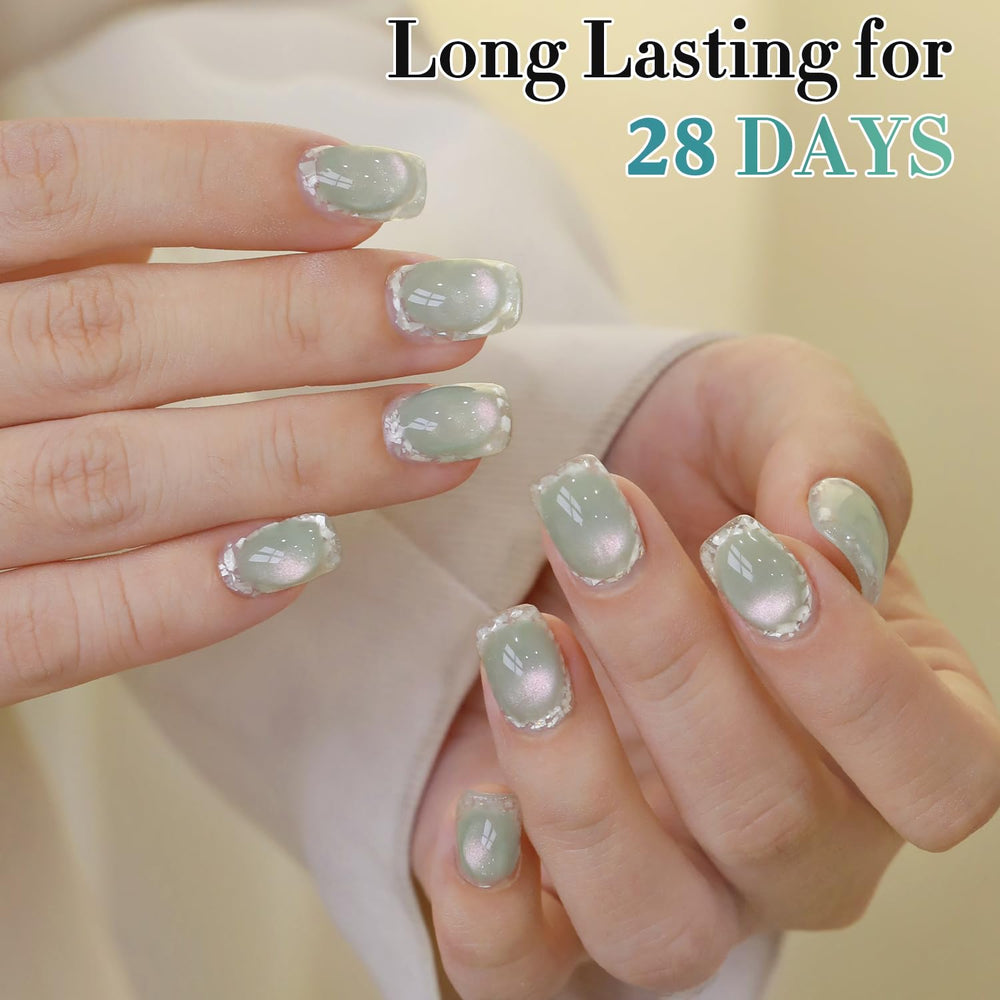 Double Rhythm finished nail side view showcasing long-lasting glossy shine