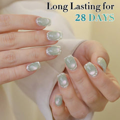 Double Rhythm finished nail side view showcasing long-lasting glossy shine