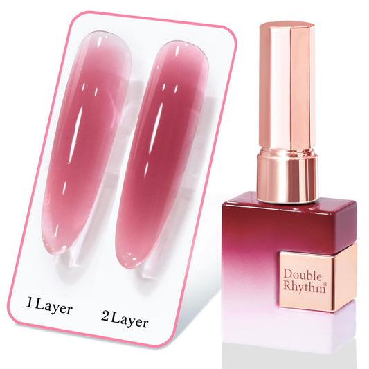 Double Rhythm front bottle view showing light plum pastel shade and clear bottle