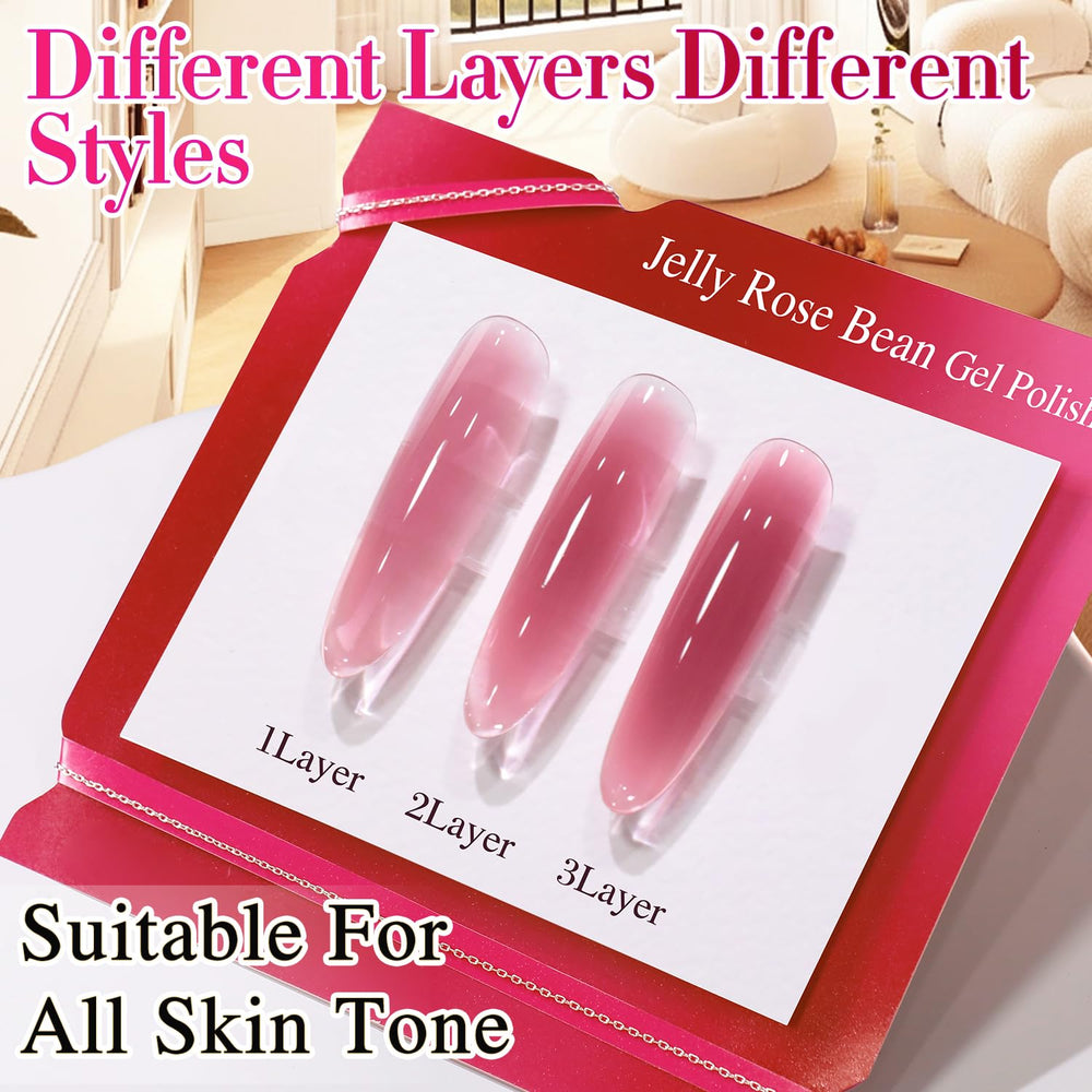 Double Rhythm swatch strip showing sheer one-coat to layered color transition