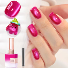 Double Rhythm magenta bottle front showing color and shimmer benefit