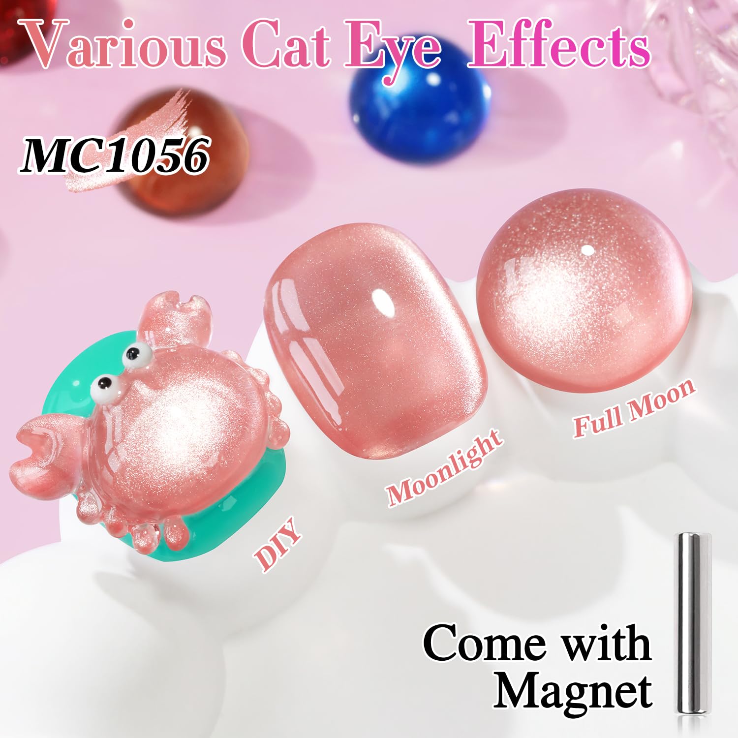 Double Rhythm magnet tool beside cap demonstrating included accessory for easy cat-eye creation