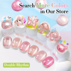 Double Rhythm magnet held above wet polish creating cat-eye stripe that enhances nail depth