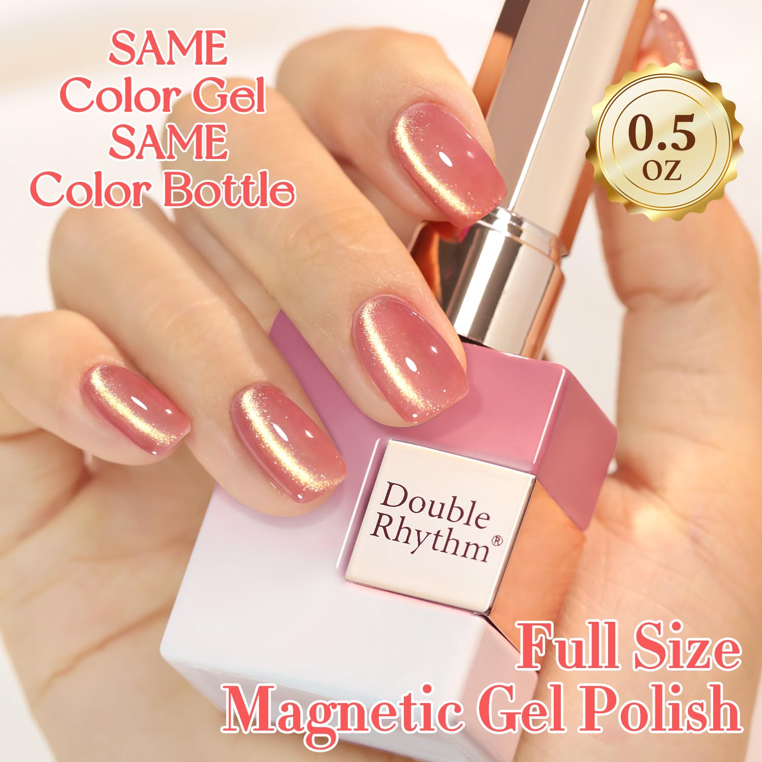 Double Rhythm magnet held over wet gel showing cat-eye formation and benefit of precise banding