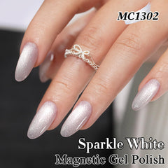 Double Rhythm magnet pulled cat-eye stripe creating reflective band