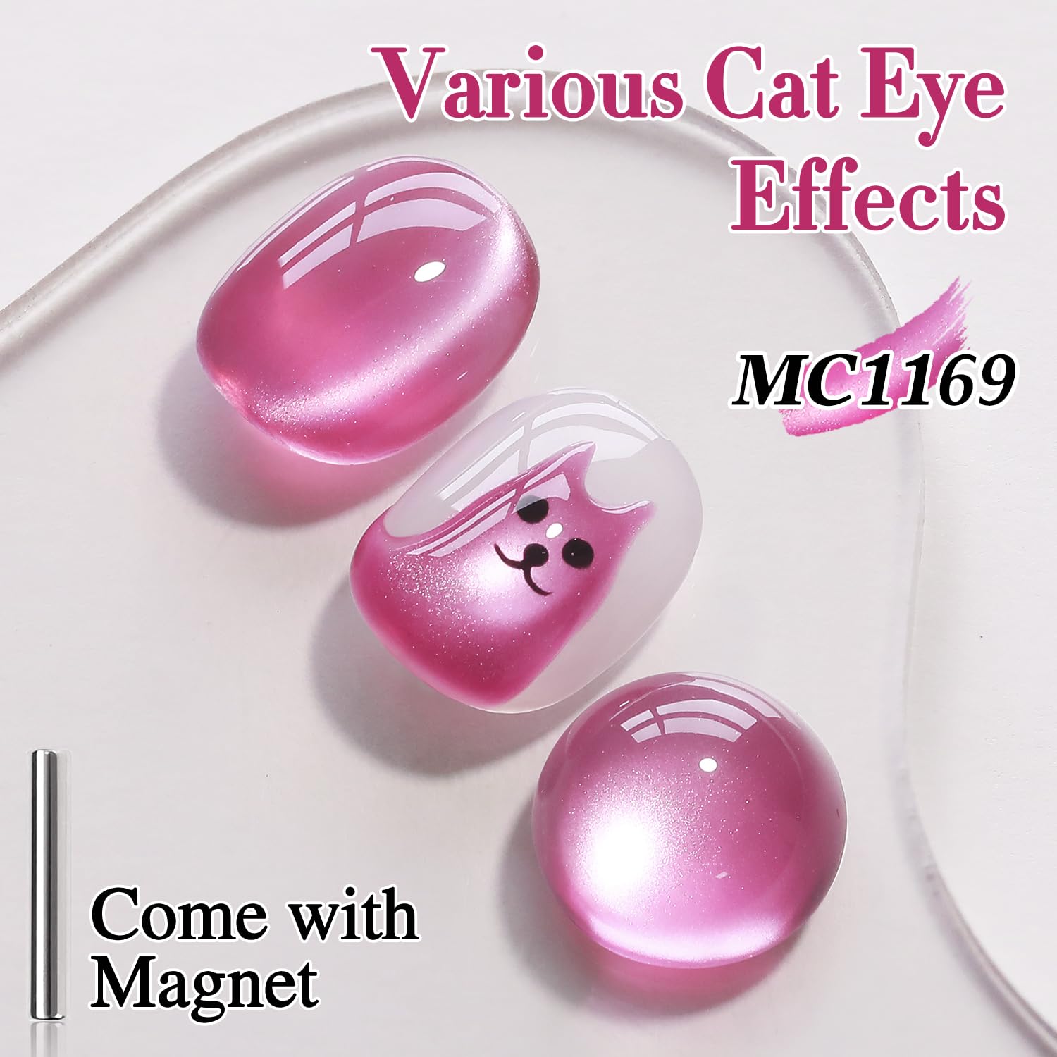 Double Rhythm magnet effect in progress creating a visible cat eye stripe