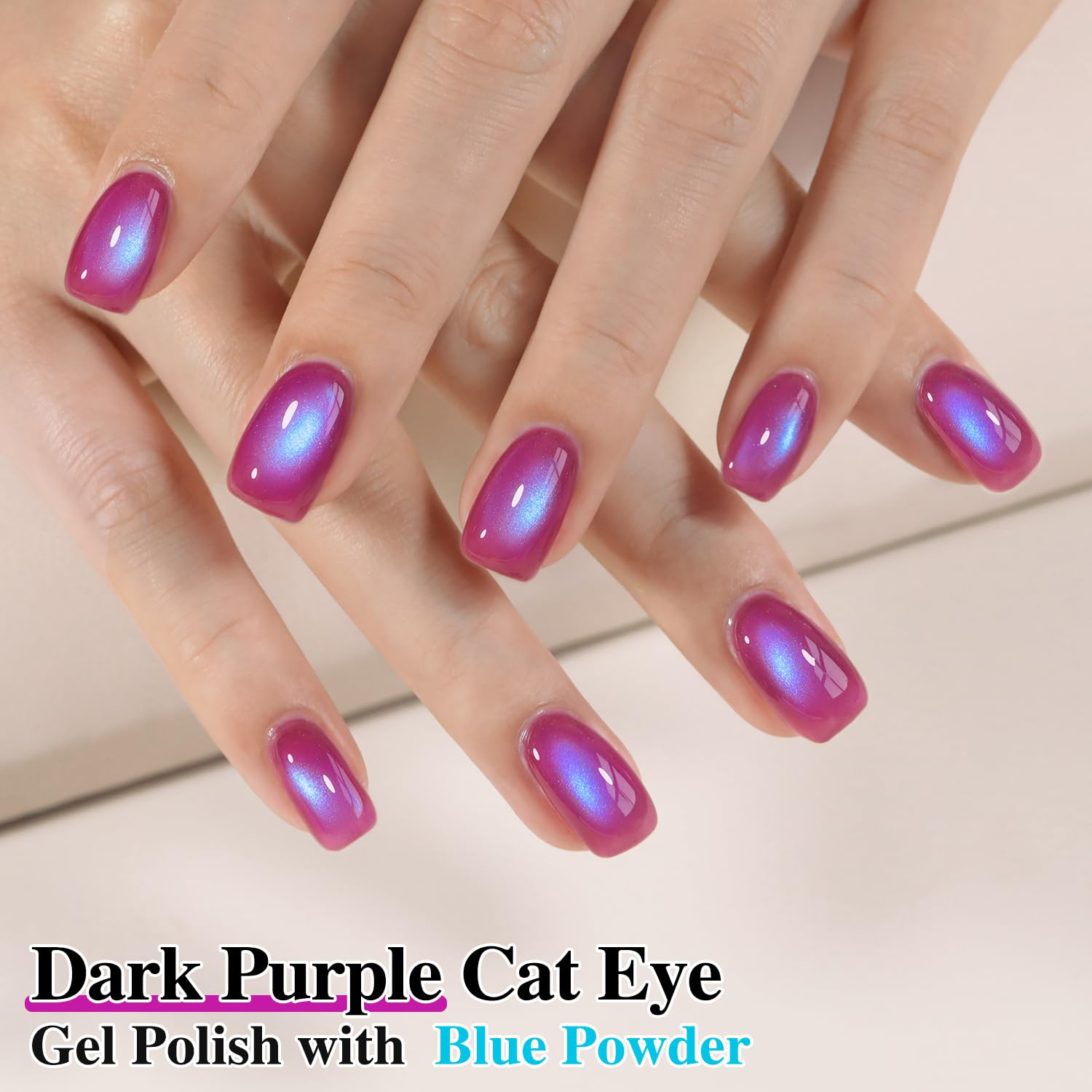 Double Rhythm magnet held above nail demonstrating cat-eye stripe benefit: dramatic depth