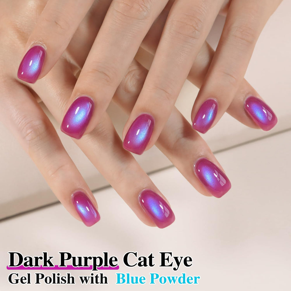 Double Rhythm magnet held above nail demonstrating cat-eye stripe benefit: dramatic depth