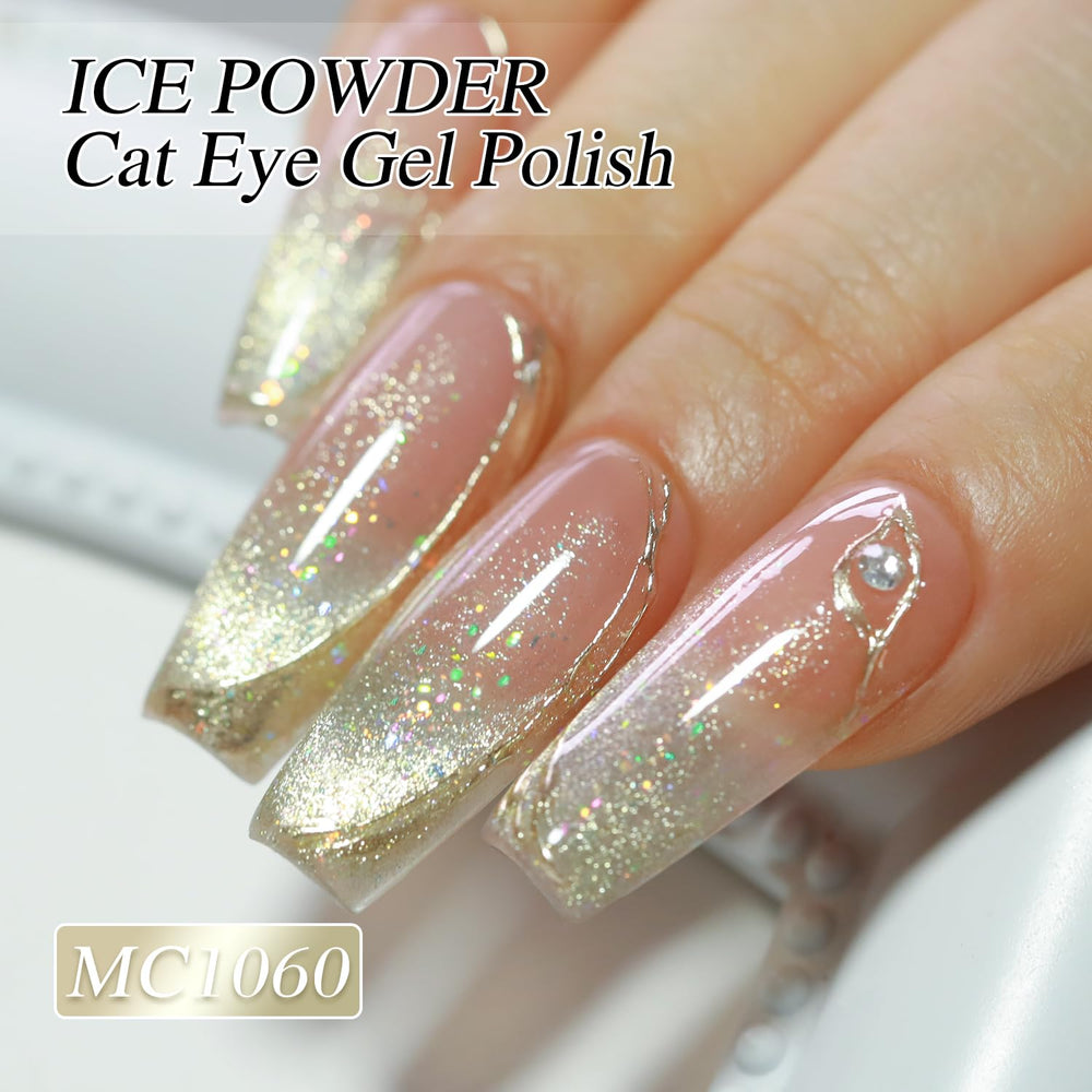 Double Rhythm magnet in use above nail creating magnetic cat eye benefit