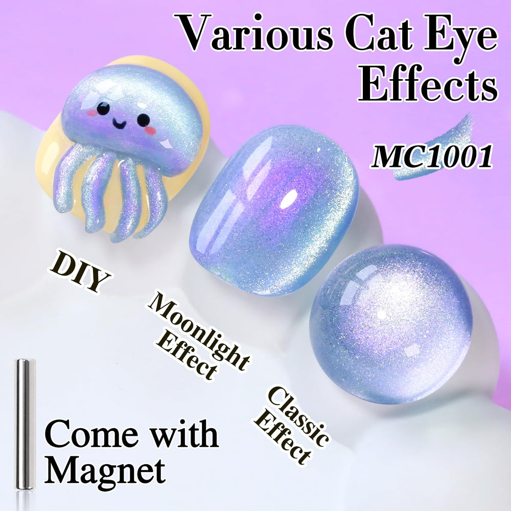 Double Rhythm magnet tool with cap beside bottle for creating cat-eye shimmer
