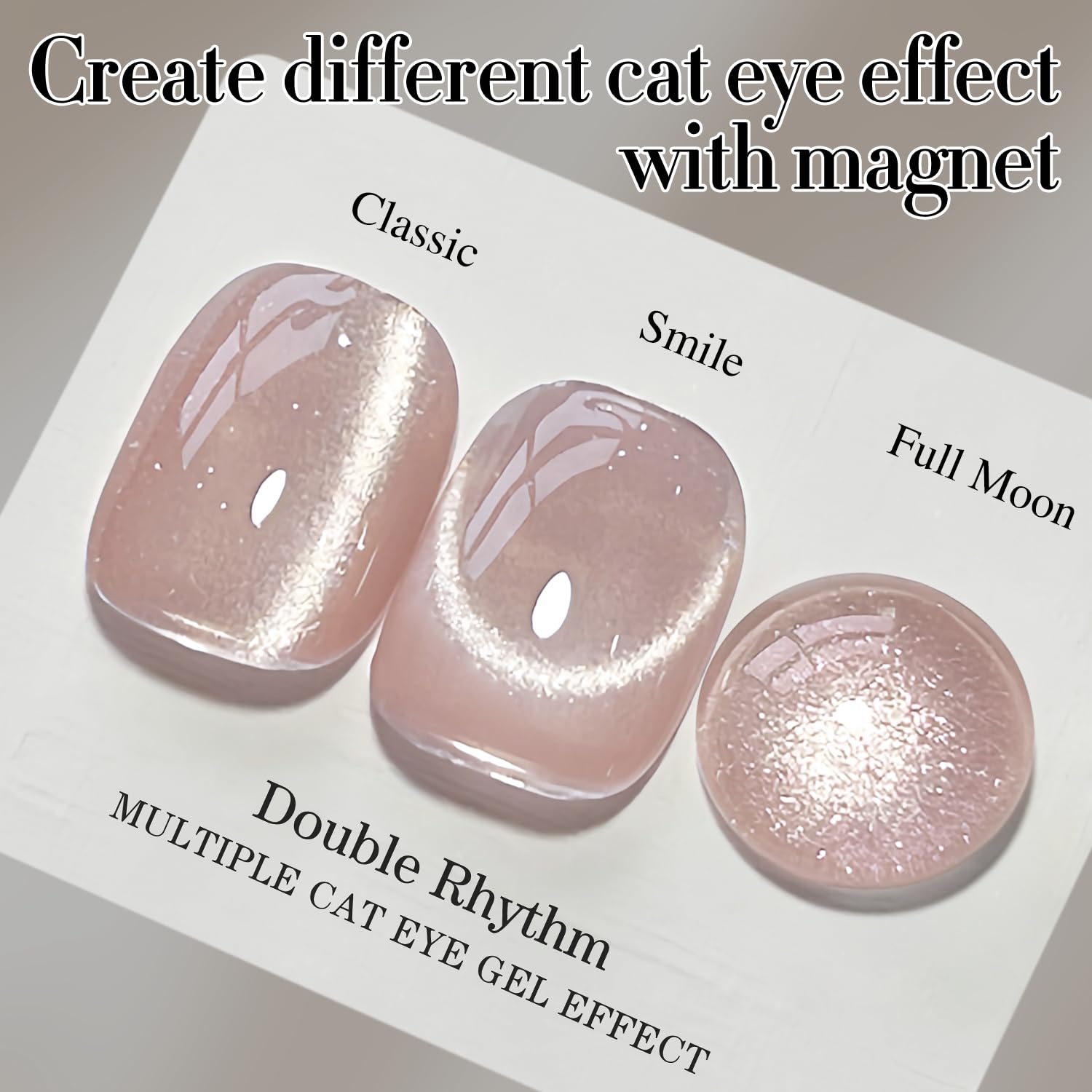 Double Rhythm magnet tool beside cap demonstrates included magnet for precise cat-eye benefit