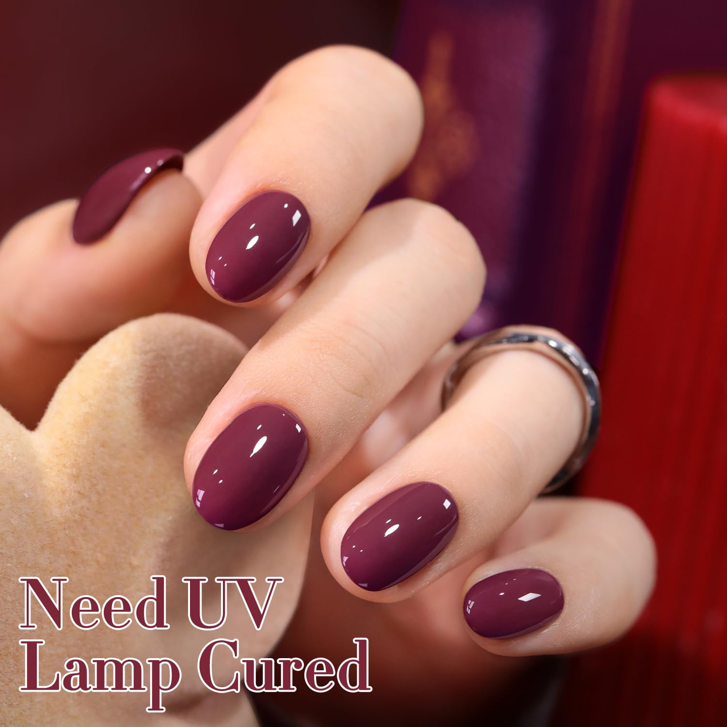 Double Rhythm gel polish curing under LED lamp demonstrating professional-grade bond
