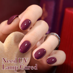 Double Rhythm gel polish curing under LED lamp demonstrating professional-grade bond