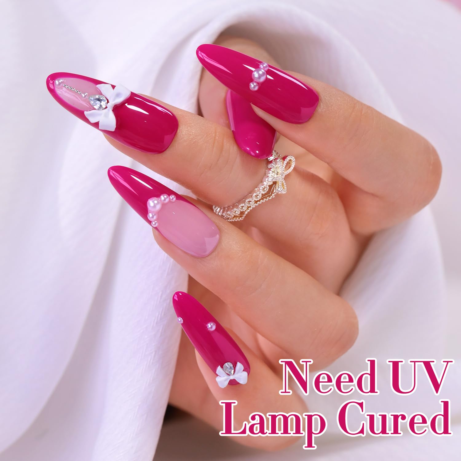 Double Rhythm lifestyle handshot with manicure showcasing wearable soft rose-pink