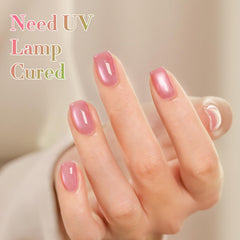 Double Rhythm manicure on model hands showing salon-quality glossy finish