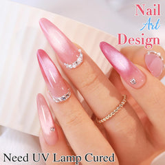 Double Rhythm finished manicure on model hand showcasing wearable nude pink rose