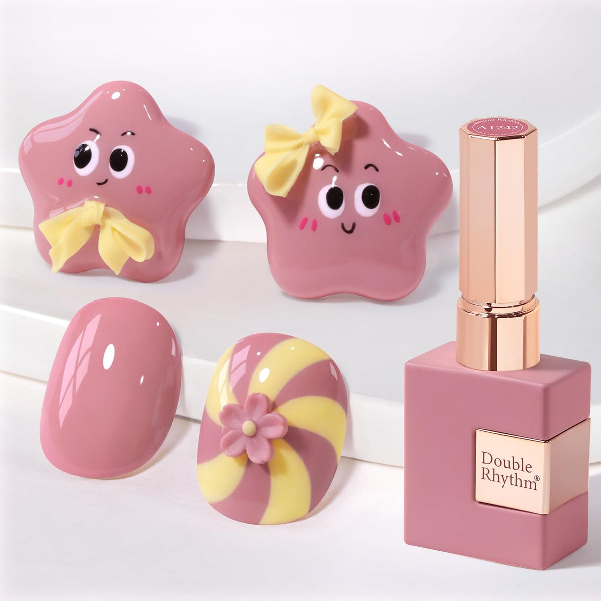 Double Rhythm front bottle showing mauve pink preview and easy shade choice