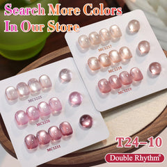 Double Rhythm cured nails with glossy finish showing long-lasting shine benefit