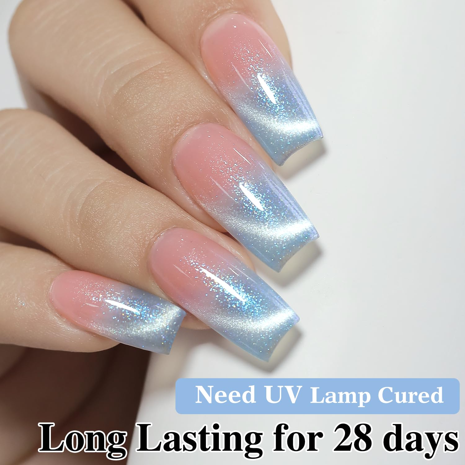 Double Rhythm finished nails on hands posing with ocean props showing mermaid aesthetic benefit