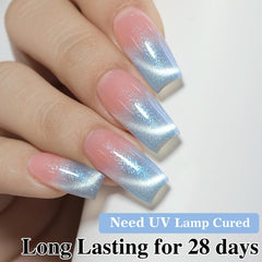 Double Rhythm finished nails on hands posing with ocean props showing mermaid aesthetic benefit
