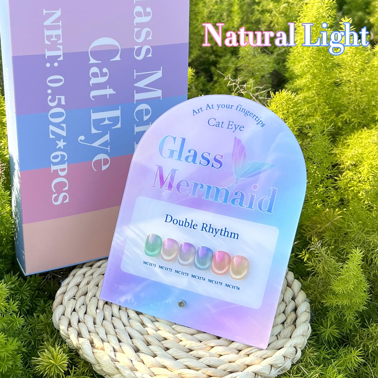 Double Rhythm manicure lifestyle shot with finished nails showing reflective shine benefit