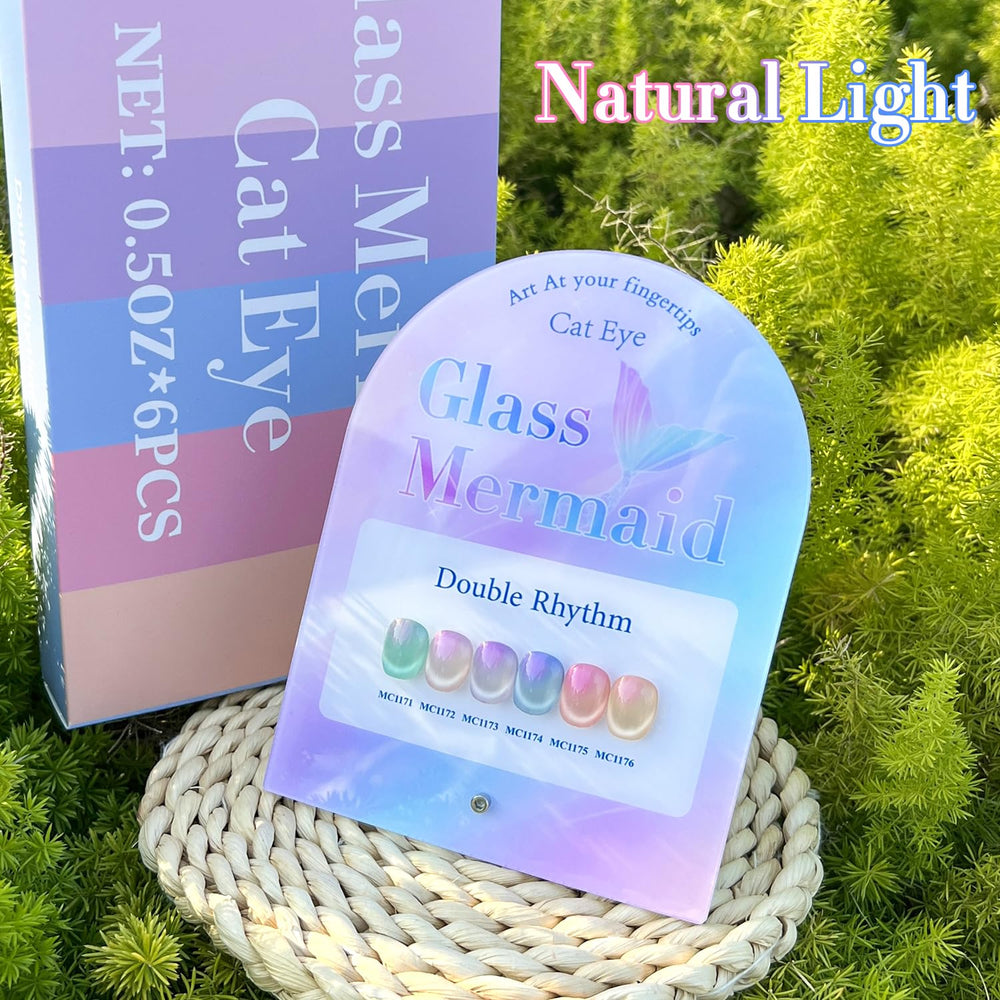 Double Rhythm manicure lifestyle shot with finished nails showing reflective shine benefit