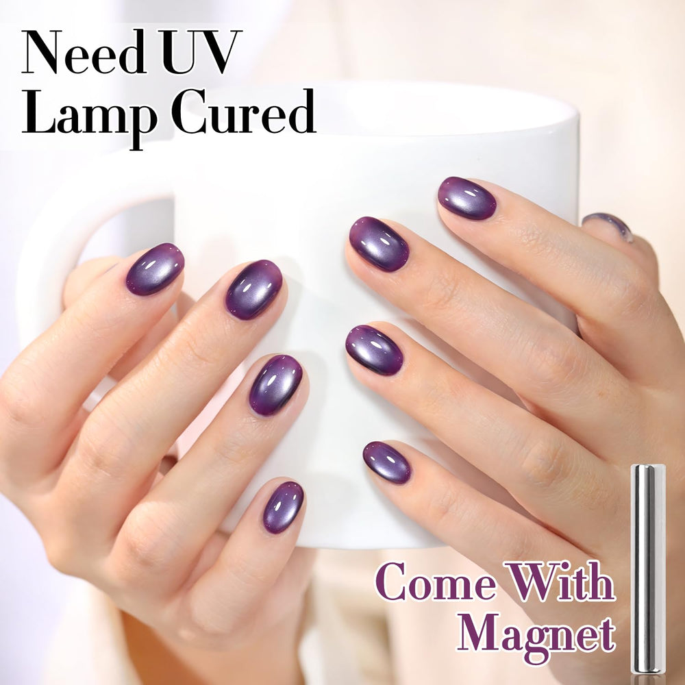 Double Rhythm layered nails demonstrating deeper color and intensified cat-eye reflection